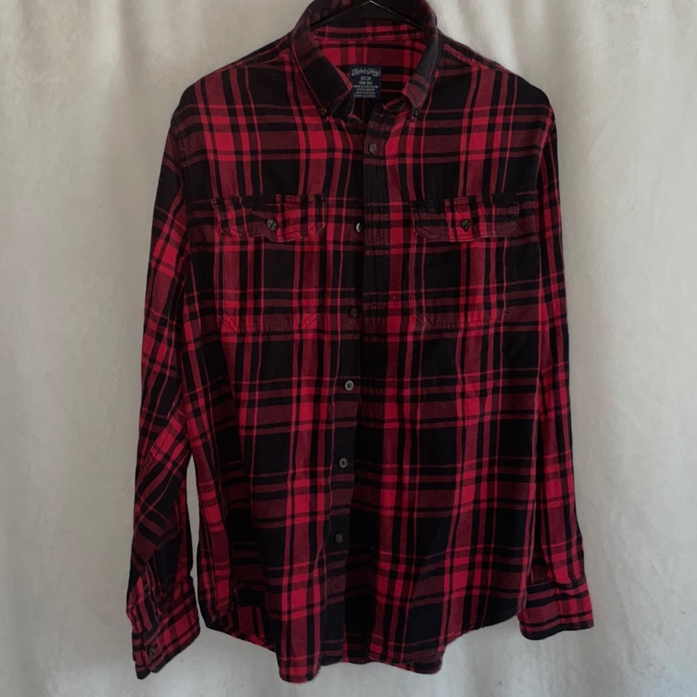 Faded Glory red plaid flannel